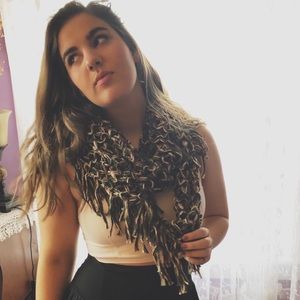 NWOT Infinity Scarf with fringe